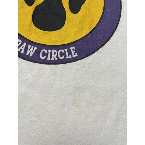 VINTAGE HB Plant High School Paw Circle T-shirt Men Medium 80s 90s Single Stitch - Picture 3 of 8